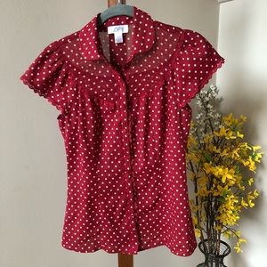 Vintage Style LOFT Polka Dot Blouse (0)